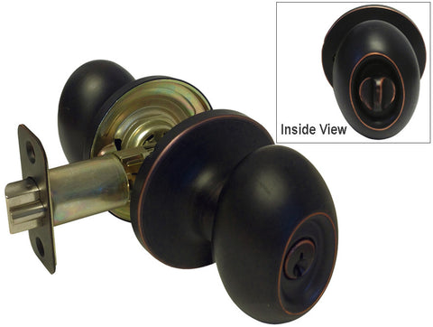Dark Oil Rubbed Bronze Entry Handle Oval Egg Shaped Knob - Style 6093DBR