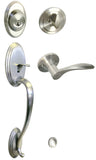 Satin Nickel Front Door Handle Set - Style 836DC