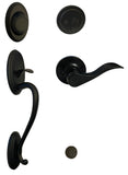 Black Front Door Entry Handle Set Dummy - Style 838NBL