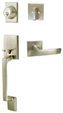 Satin Nickel Front Door Handle Set - Style 8048DC