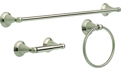 Delta Windemere 3 PC with 24 Inch Towel Bar Brilliance Stainless Steel