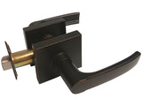 Dark Oil Rubbed Bronze Square Plate Passage Handle Lever - Style 8048DBR