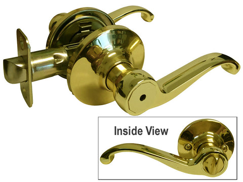 Polished Brass Privacy Handle Lever - Style 835PB