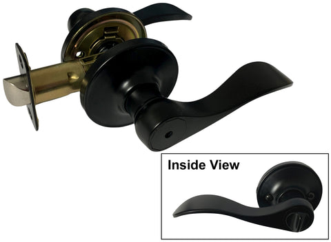 Black Bedroom Privacy Handle Lever- Style 838NBL