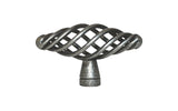 Antique Pewter Cabinet Drawer 2 3/8" Bird Cage Knob 1338 60MM