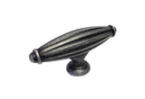 Antique Pewter Cabinet Drawer 2-9/16" Flute Knob 8063 65MM
