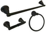 Black Finish 3 Piece Bathroom Accessories Set with 24" Towel Bar - Series BA11-BL