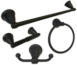 Black Finish 4 Piece Bathroom Accessories Set with 24" Towel Bar - Series BA11-BL