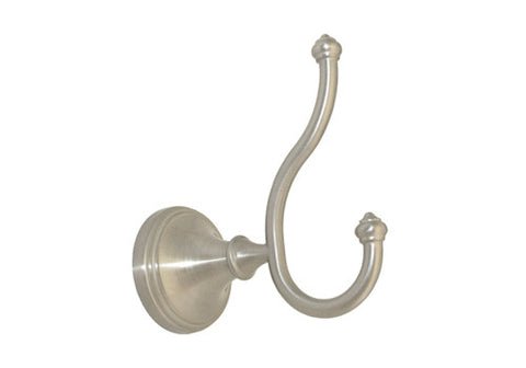 Satin Nickel Double Robe Holder - Series BA61-BN