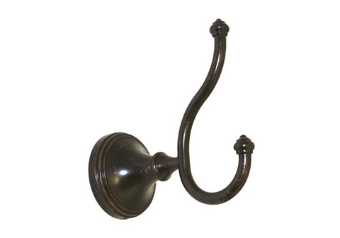 Dark Oil Rubbed Bronze Double Robe Holder - Series BA6108-VBR