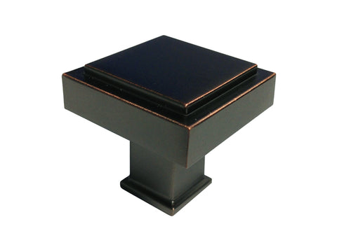 Dark Oil Rubbed Bronze Cabinet Drawer 1-3/16" Square Knob 1023 30MM