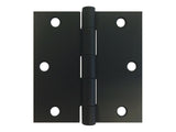 Black 3 1/2" Door Hinges Square Corner