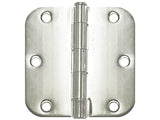 Polished Chrome 3 1/2" Door Hinges 5/8" Radius