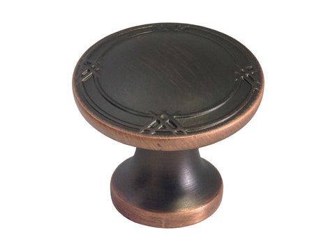 Oil Rubbed Bronze Cabinet Drawer 1-1/4" Ribbon & Reed Round Knob 8863 33MM