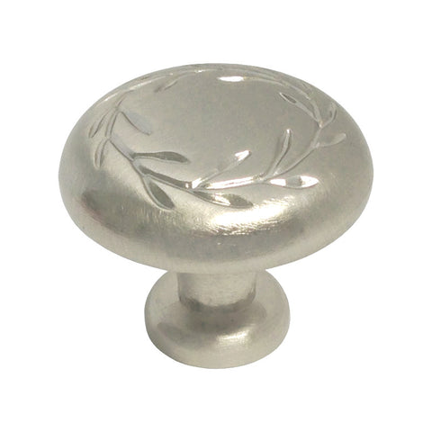 Satin Nickel Cabinet Drawer 1-1/4" Leaf Knob 7418 32MM