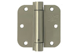 Heavy Duty Satin Nickel 3 1/2" Self-Closing Spring Door Hinges with 5/8" Radius Corner US15