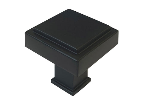 Black Kitchen Cabinet Drawer 1-1/8" Square Knob 1023 30MM