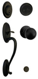 Black Front Door Entry Round Knob  Handleset