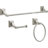 Delta BLY63-BN Bellamy 3 Pieces Bath Hardware Brushed Nickel with 18" or  24" Towel Bar