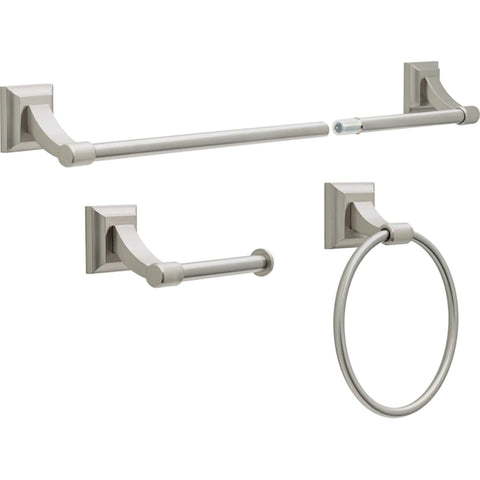 Delta BLY63-BN Bellamy 3 Pieces Bath Hardware Brushed Nickel with 18" or  24" Towel Bar
