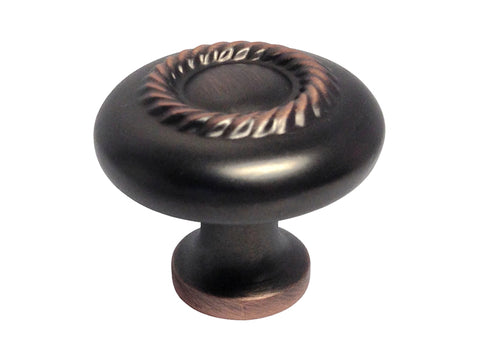 Oil Rubbed Bronze Cabinet Drawer 1-1/4" Rope Knob 117 32MM