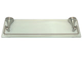 Satin Nickel 18" Bathroom Glass Shelf - Series BA6109-SN