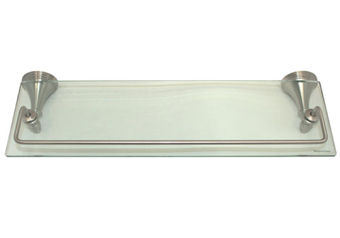 Satin Nickel 18" Bathroom Glass Shelf - Series BA6109-SN