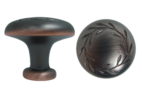 Oil Rubbed Bronze Cabinet Drawer 1-1/4" Leaf Knob 7418 32MM